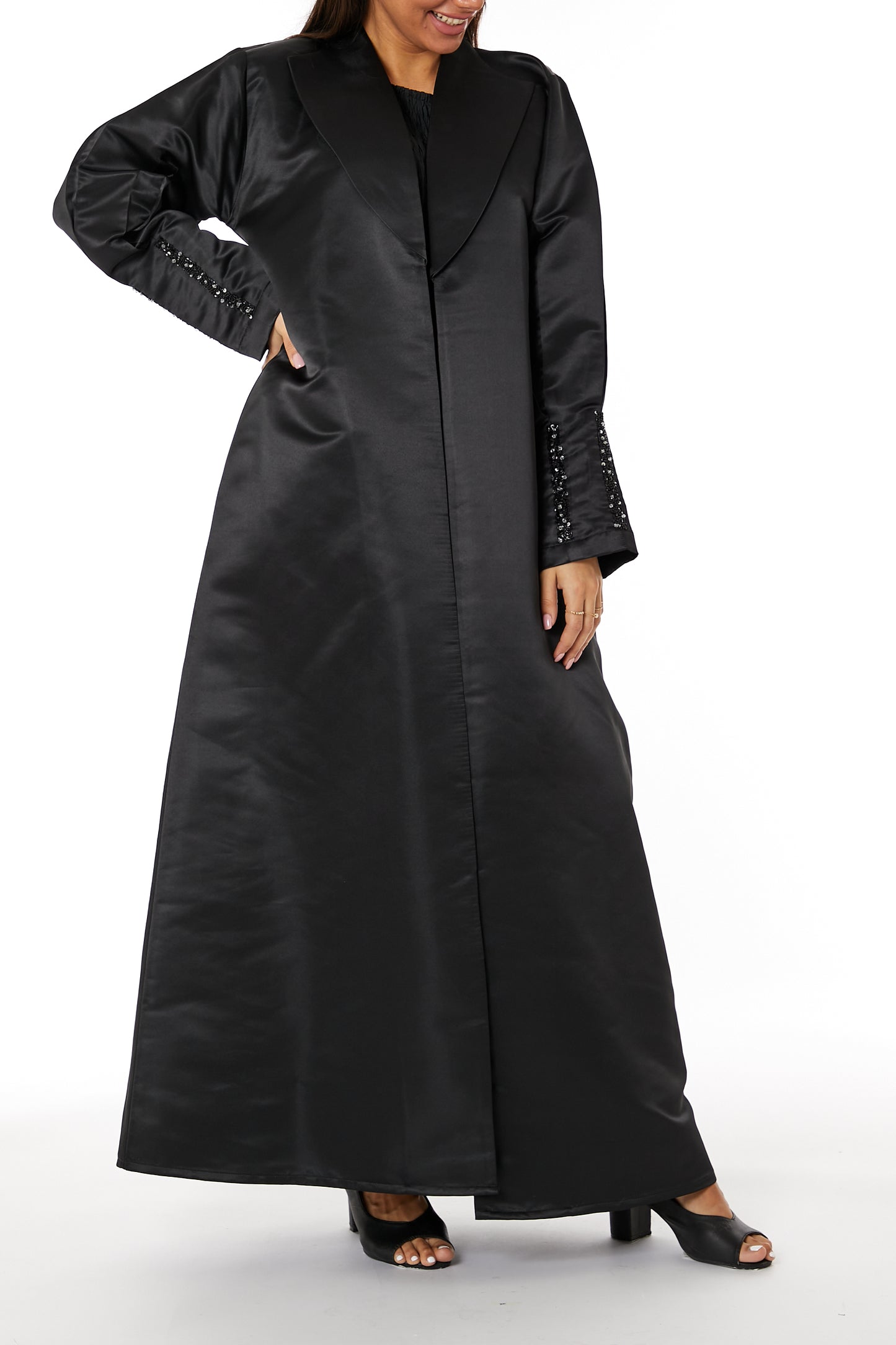 Copy of MOiSTREET Black Bridal Satin Abaya (8053441036515)