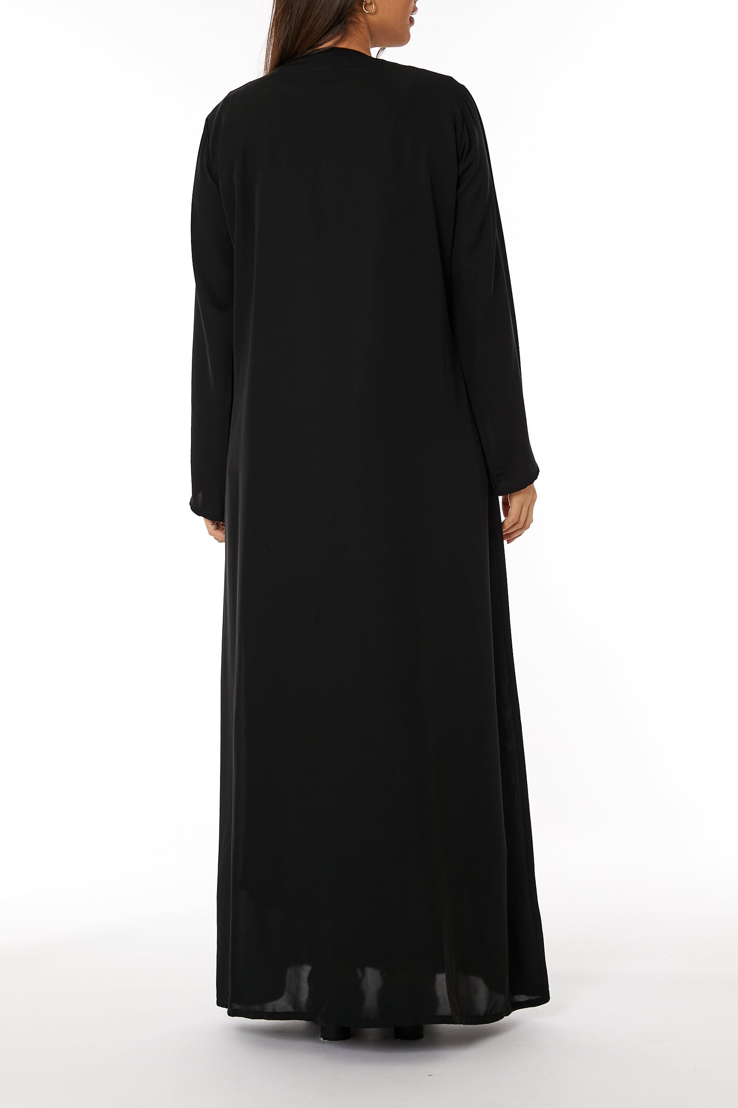 Copy of MOiSTREET Black Nida  Embroidered Abaya with lapel collar (8053462466787)