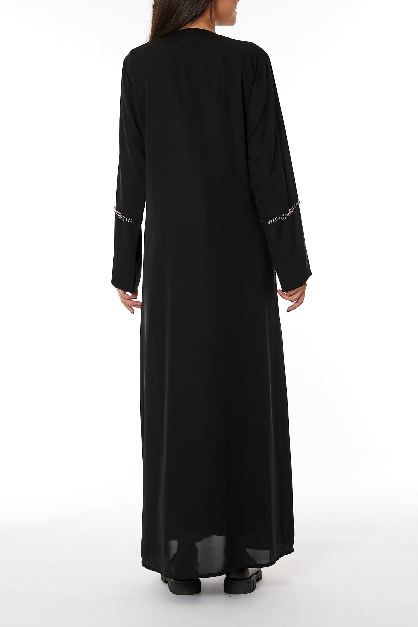 Copy of MOiSTREET Black Nida Embroidered Open Abaya (8053472592099)