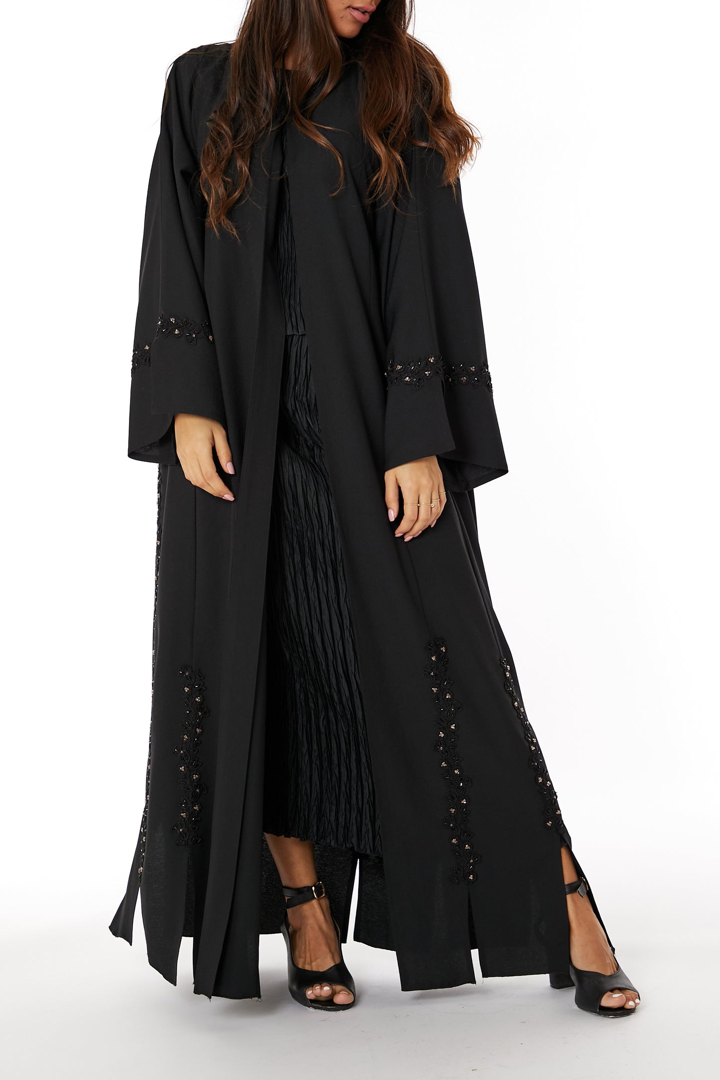 Copy of MOiSTREET Black Taffeta  Abaya (8053521481955)