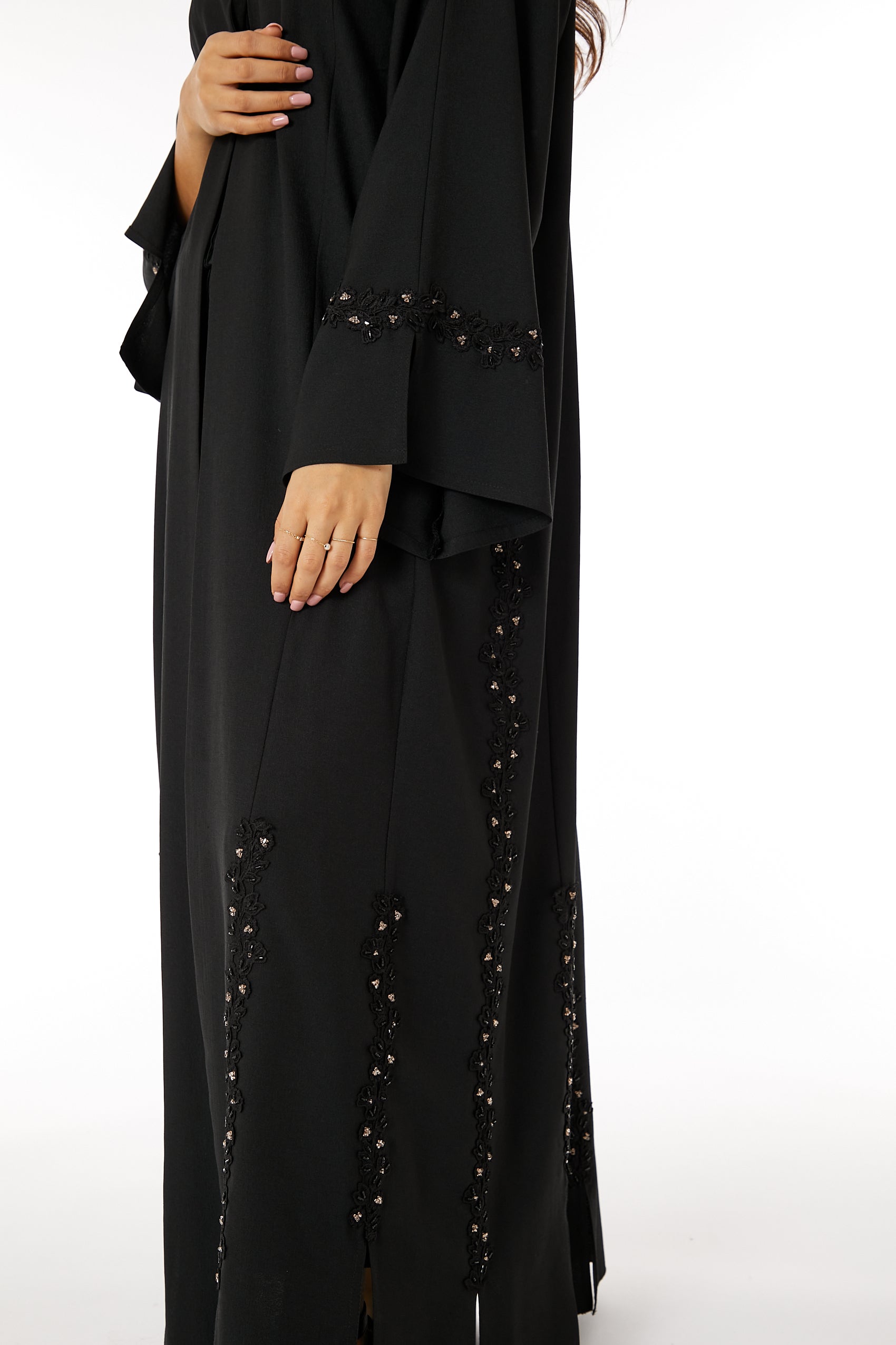 Copy of MOiSTREET Black Taffeta  Abaya (8053521481955)