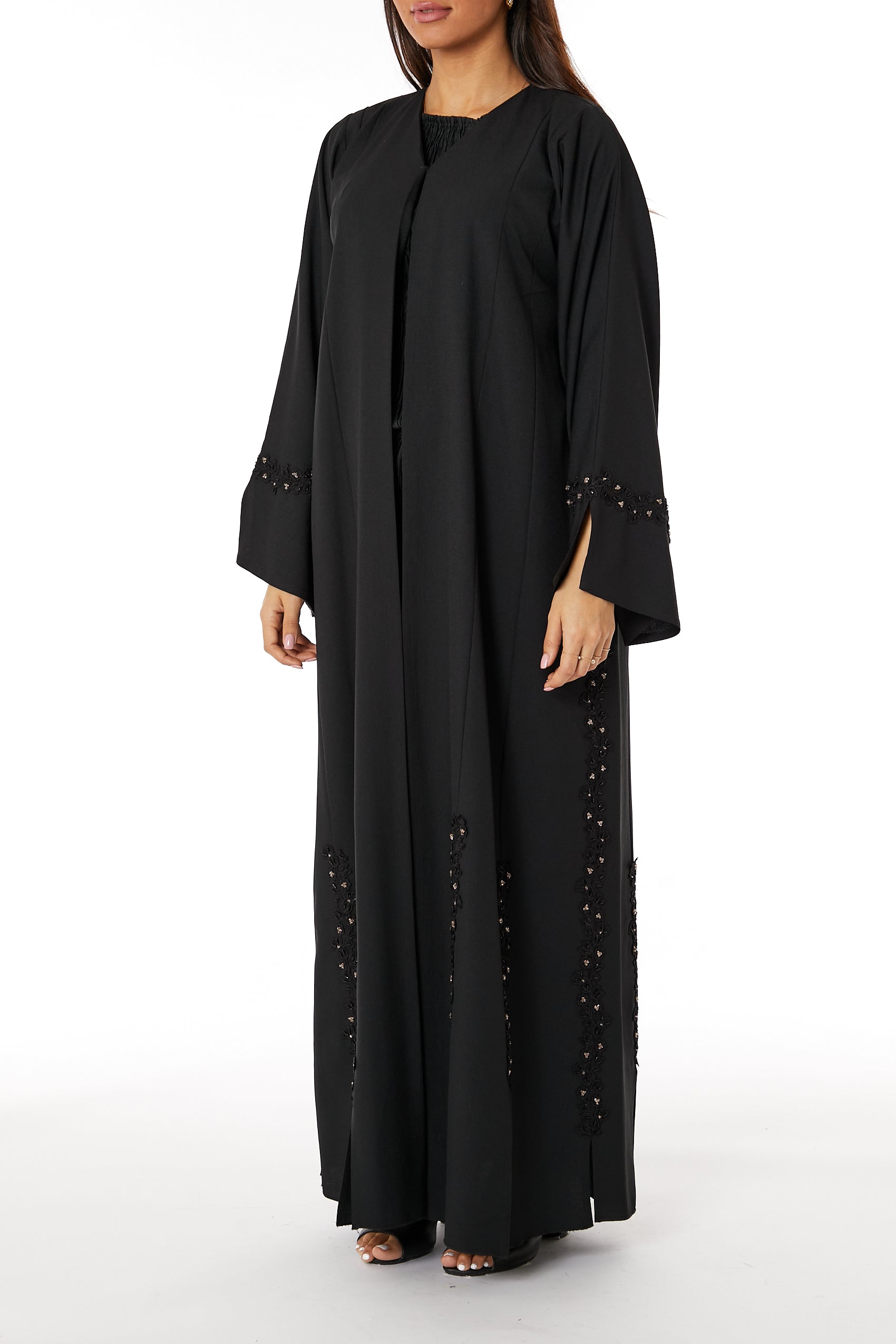 Copy of MOiSTREET Black Taffeta  Abaya (8053521481955)