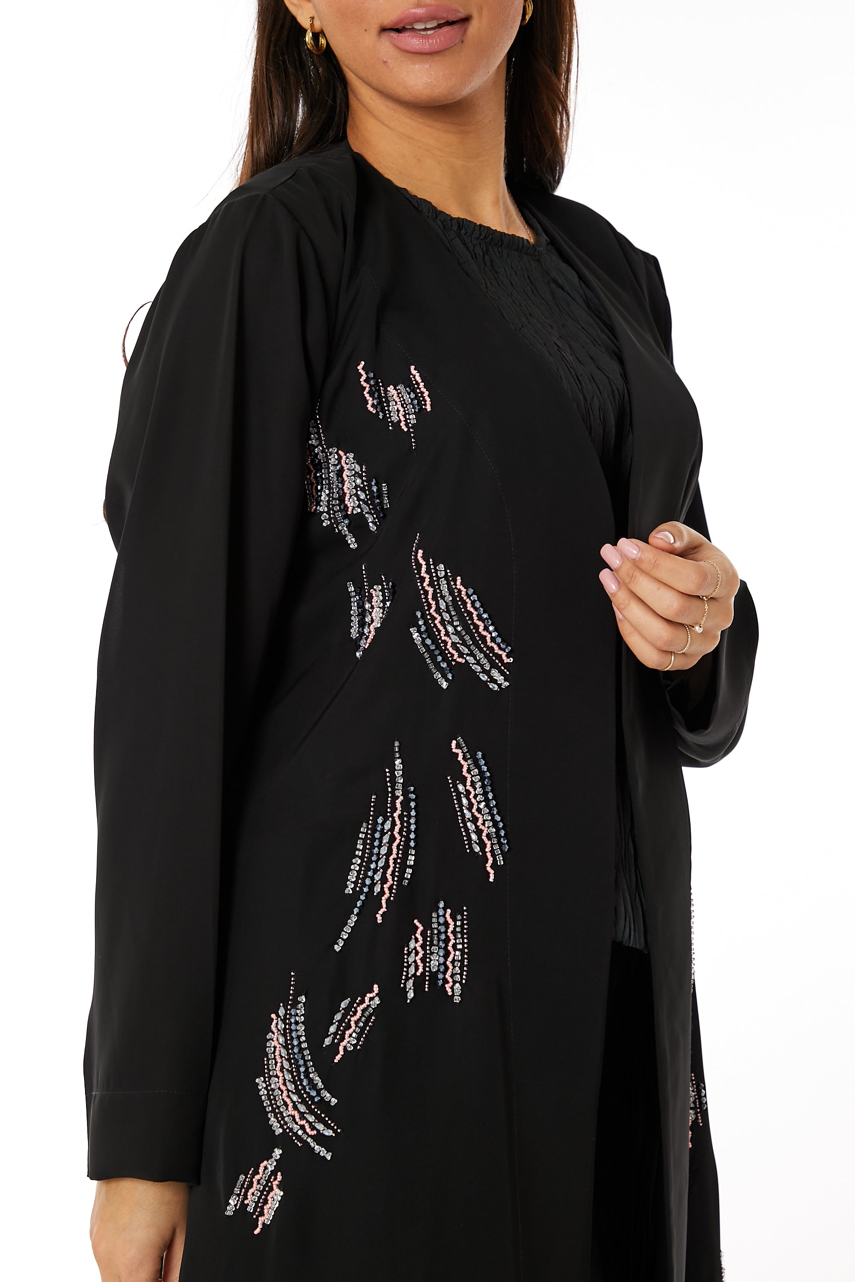 Copy of MOiSTREET Black Nida Embellished Abaya (8053535441123)