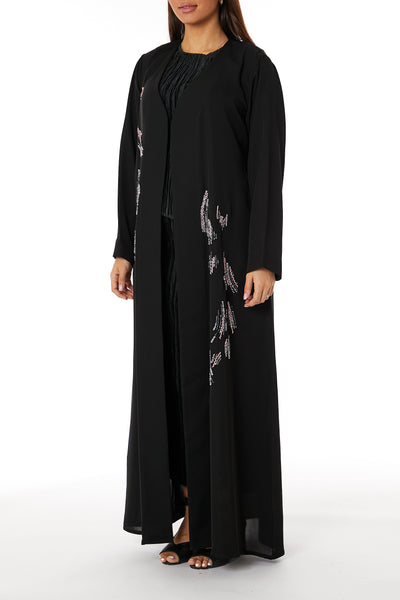 Copy of MOiSTREET Black Nida Embellished Abaya (8053535441123)