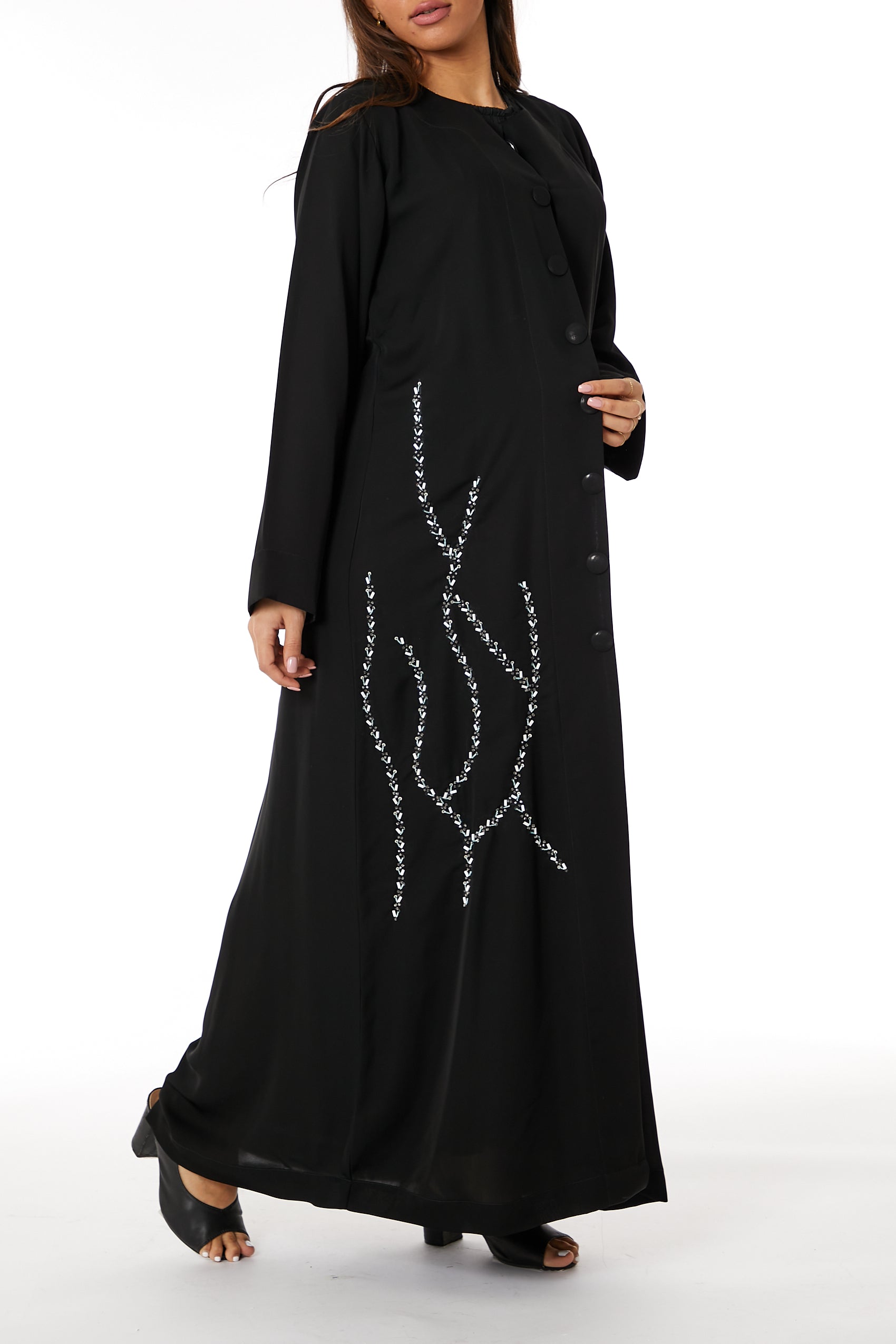 Copy of MOiSTREET Black Nida Embellished Abaya (8053707014371)