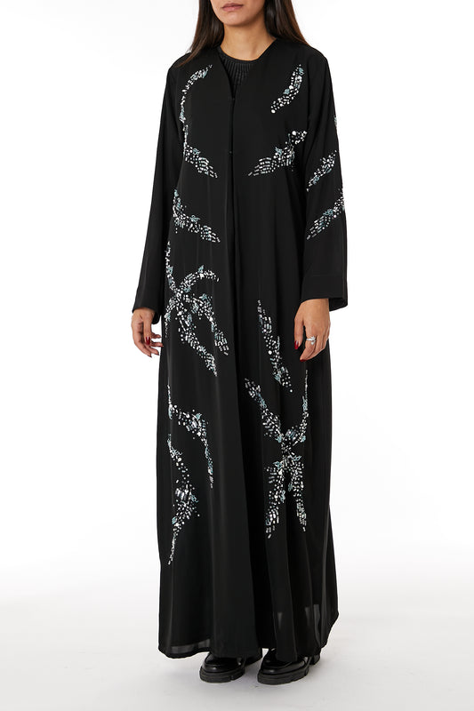 Copy of MOiSTREET Black Nida Embroidered Abaya (8053707342051)