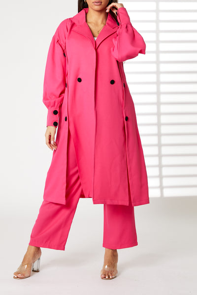 MOiSTREET Navy Barbie Crepe Fabric Blazer and Pants Set (8055660085475)