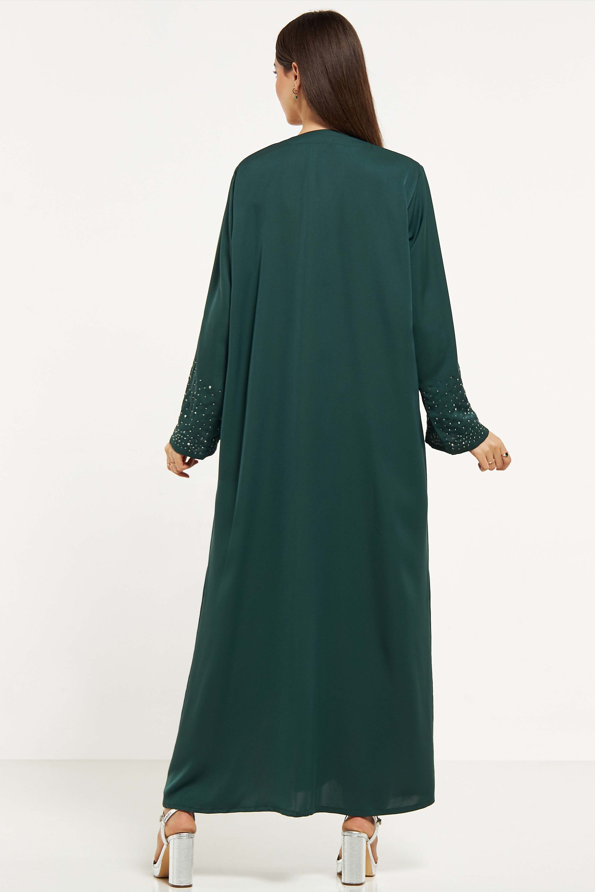 MOiSTREET Stone Embellished Abaya with Sheila (8043917607139)