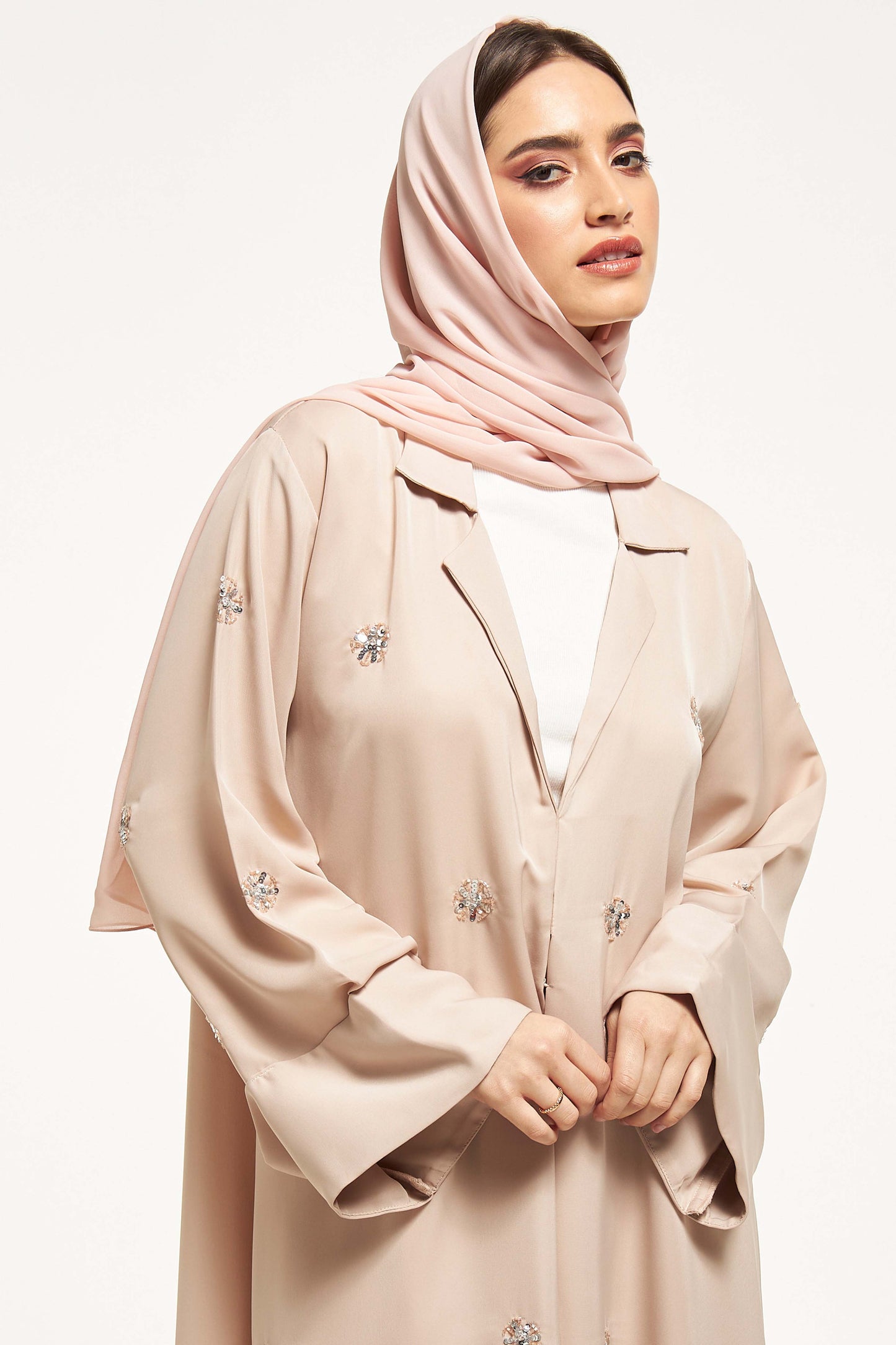 MOiSTREET Sequin Embellished Abaya with Notched Lapel Collar (8043960828131)