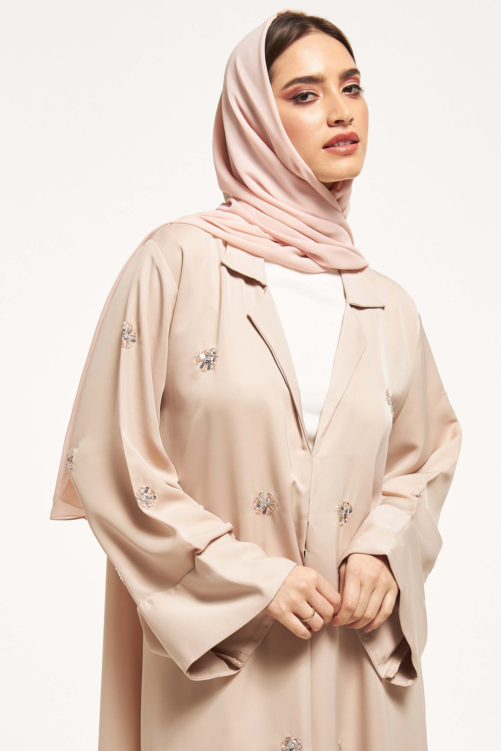 MOiSTREET Sequin Embellished Abaya with Notched Lapel Collar (8043960828131)