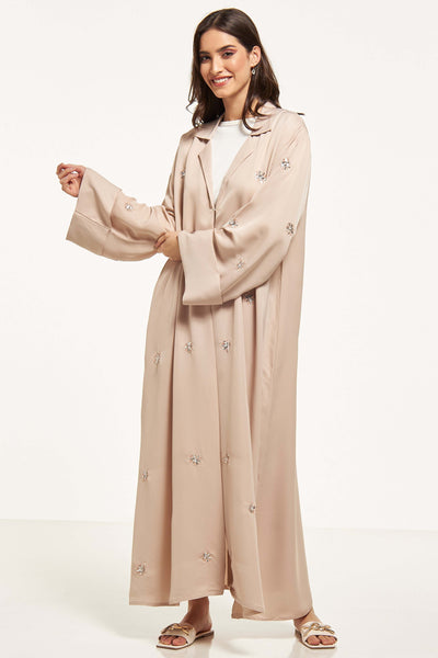 MOiSTREET Sequin Embellished Abaya with Notched Lapel Collar (8043960828131)