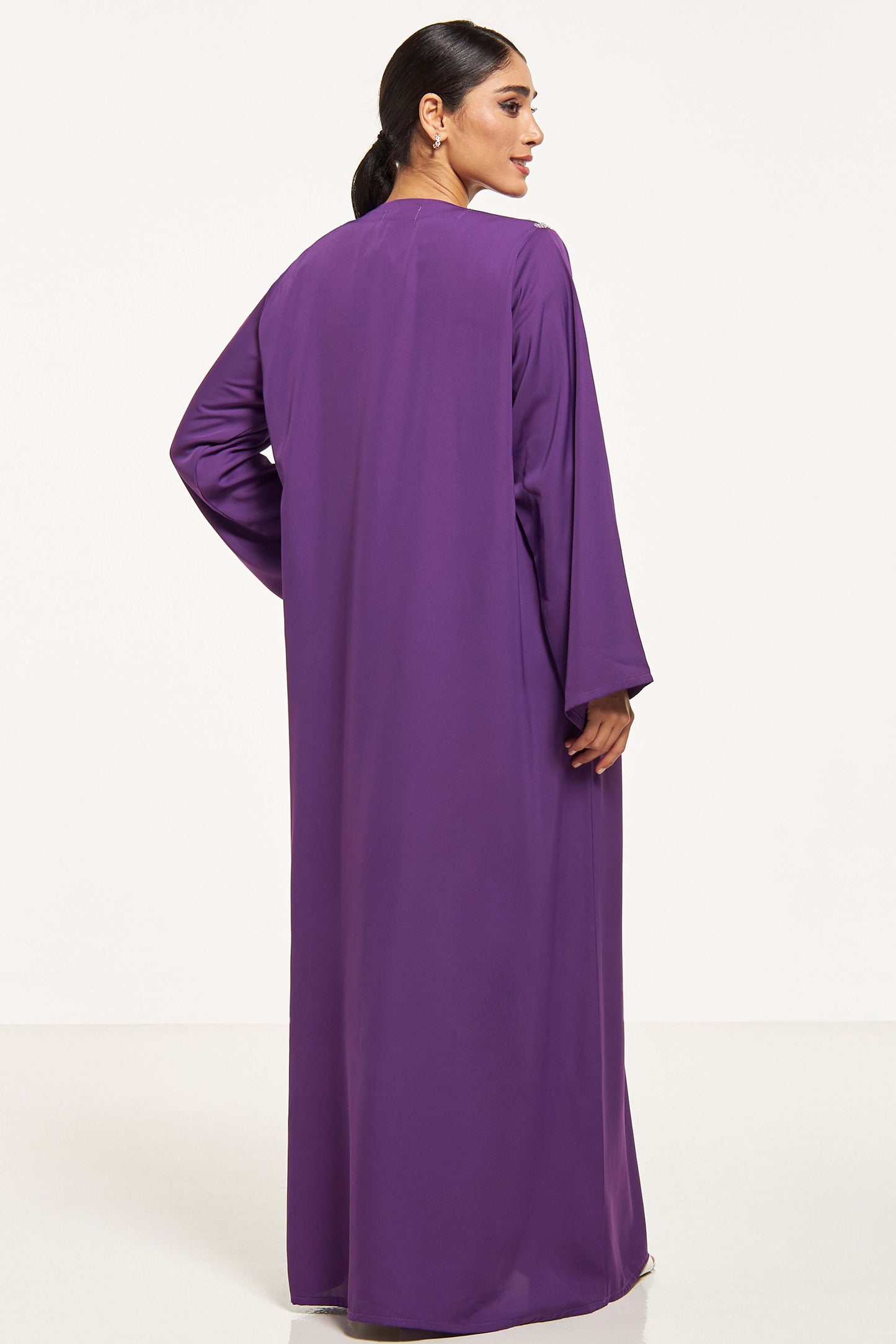 MOiSTREET Embellished Abaya with Sheila (8044663603427)