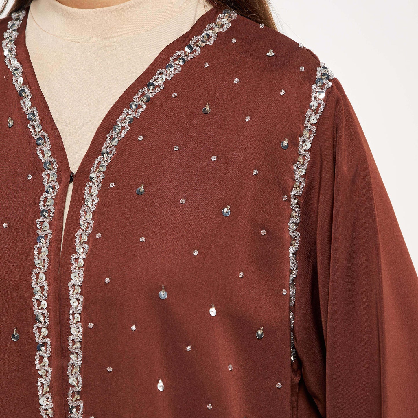 MOiSTREET Embellished Abaya with Sheila (8044665012451)