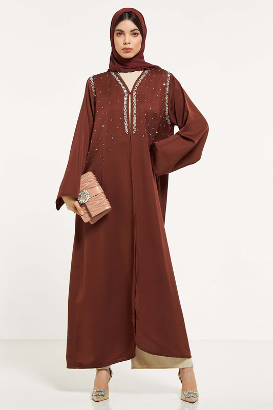 MOiSTREET Embellished Abaya with Sheila (8044665012451)