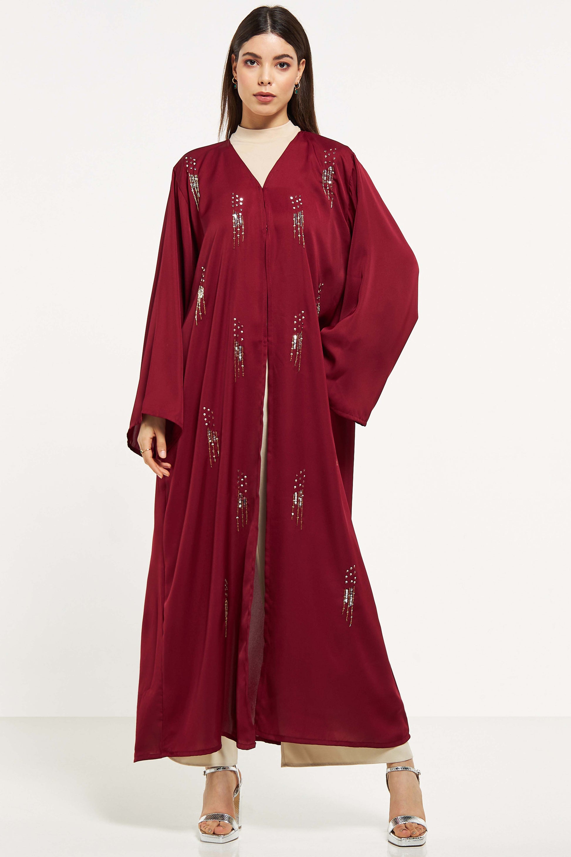 MOiSTREET Embellished Abaya with Sheila (8044669468899)