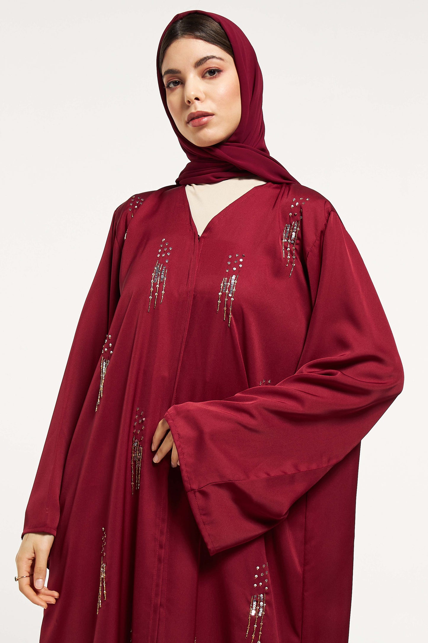 MOiSTREET Embellished Abaya with Sheila (8044669468899)