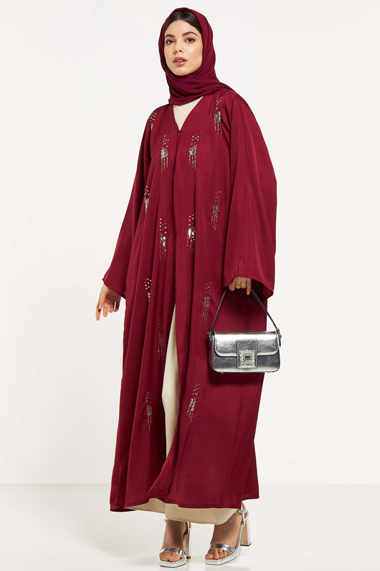 MOiSTREET Embellished Abaya with Sheila (8044669468899)