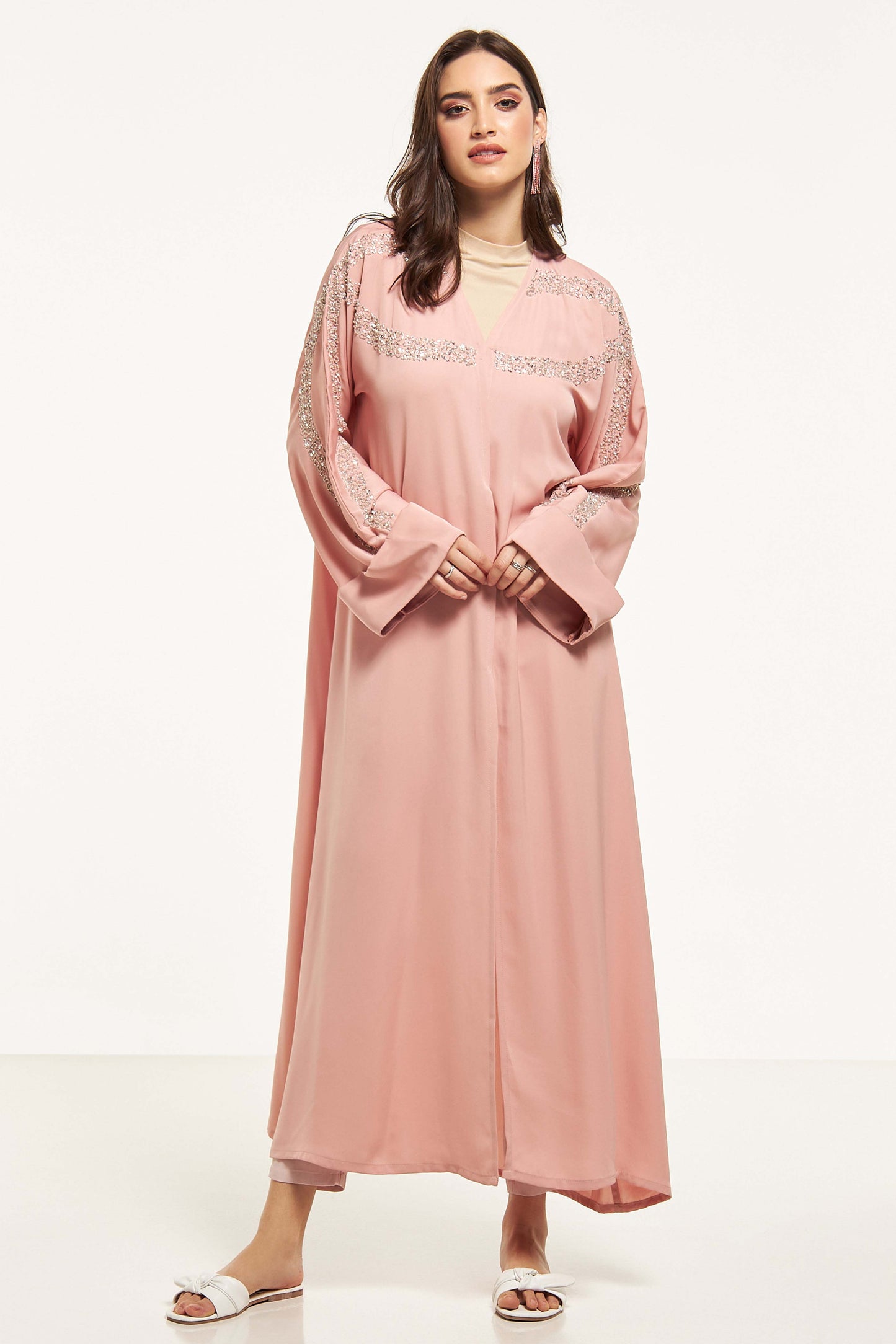 MOiSTREET Embellished Abaya with Sheila (8044670025955)