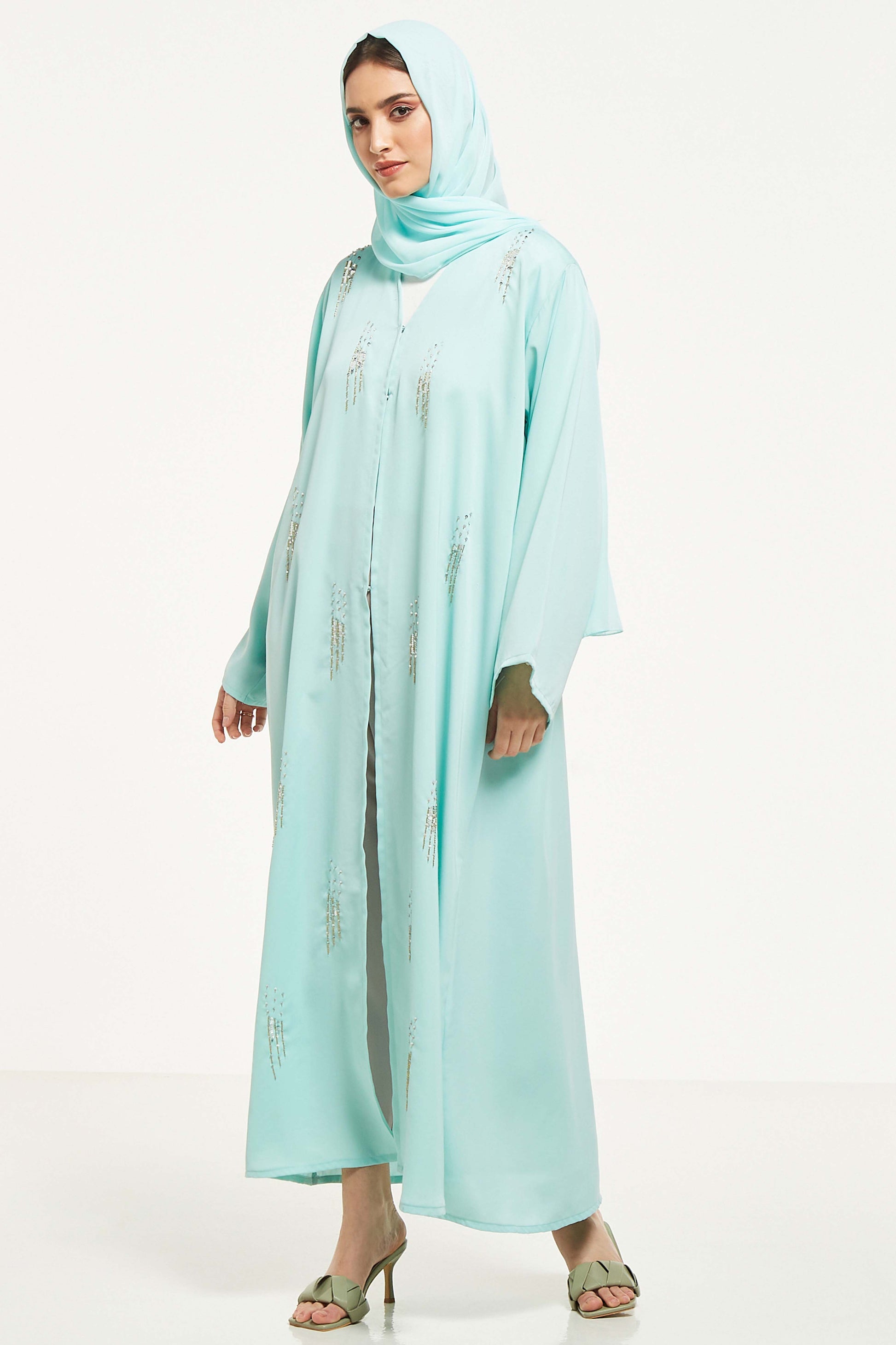 MOiSTREET Embellished Abaya with Sheila (8044670451939)