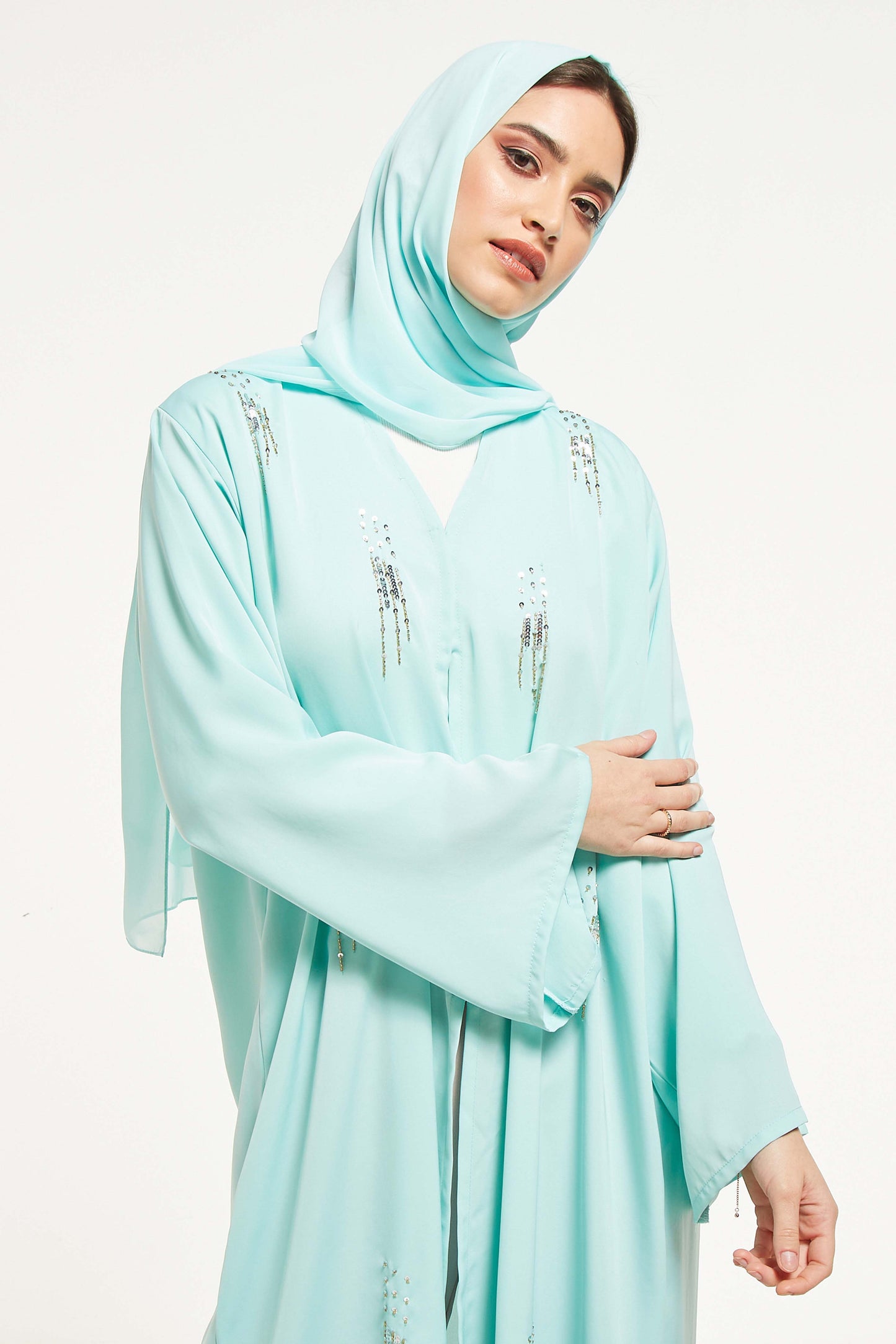 MOiSTREET Embellished Abaya with Sheila (8044670451939)