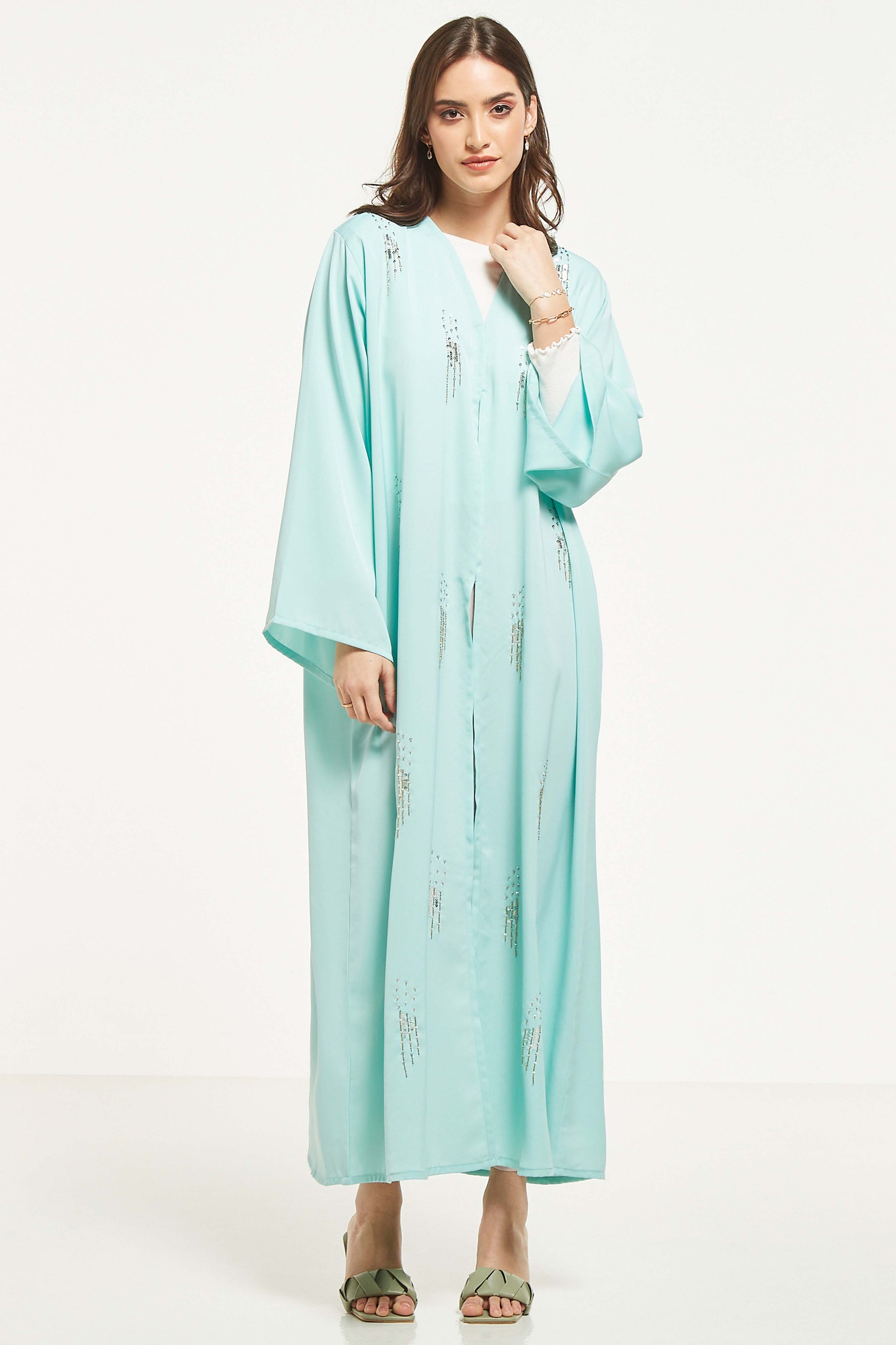 MOiSTREET Embellished Abaya with Sheila (8044670451939)