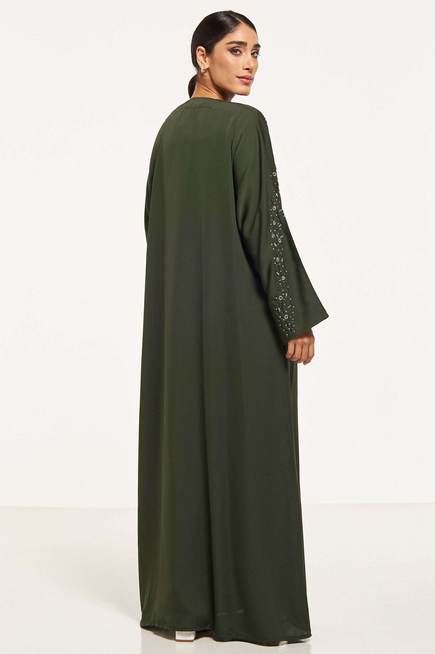 MOiSTREET Embellished Abaya with Sheila (8044671205603)