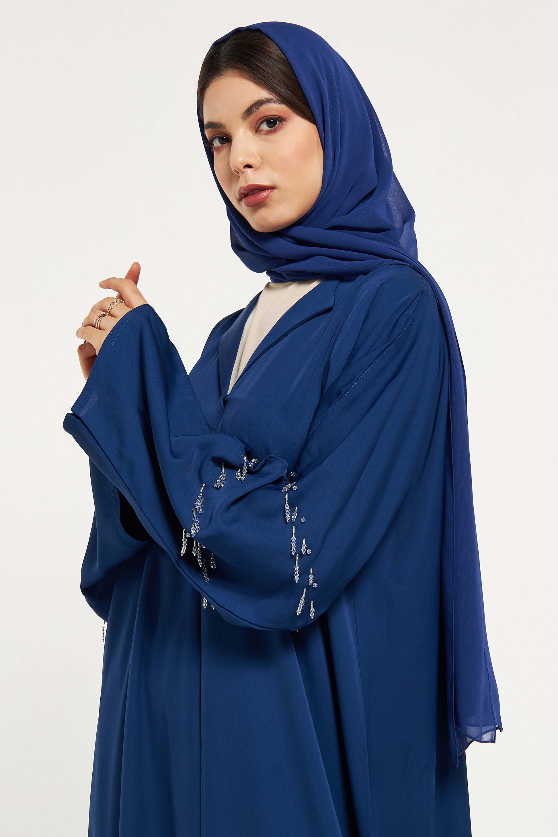 MOiSTREET Embellished Abaya with Sheila (8044671566051)