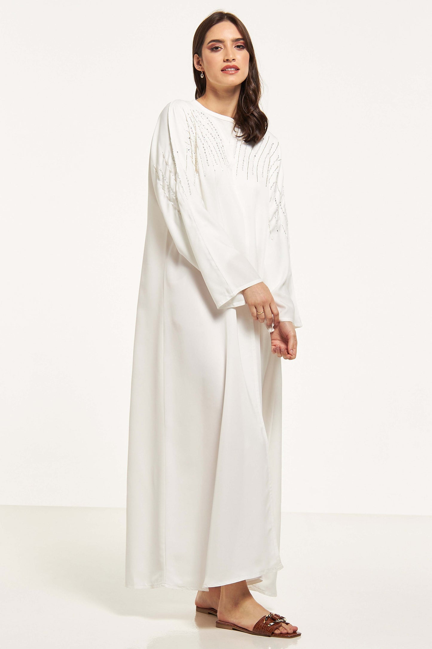 MOiSTREET Embellished Abaya with Sheila (8044673073379)