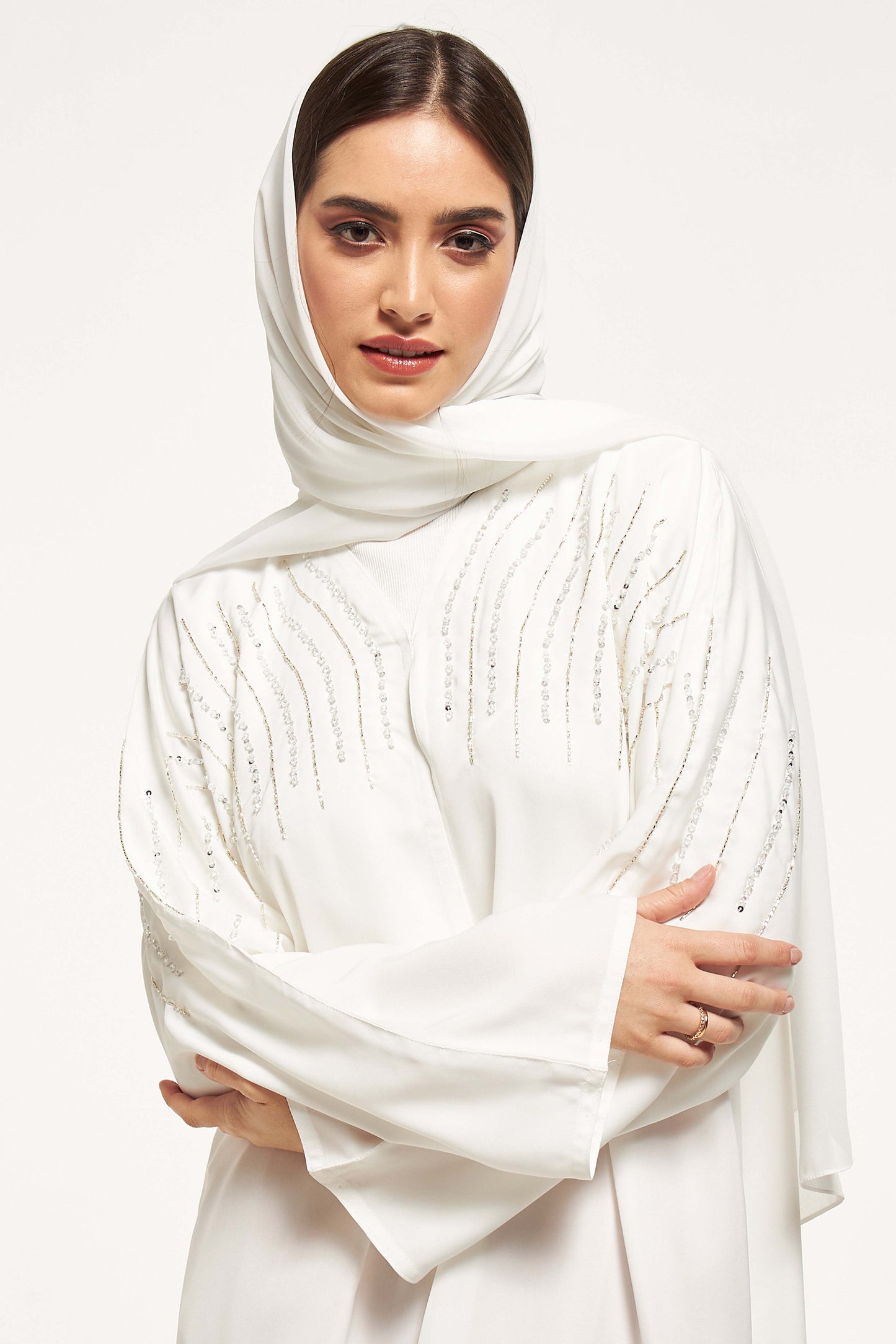 MOiSTREET Embellished Abaya with Sheila (8044673073379)