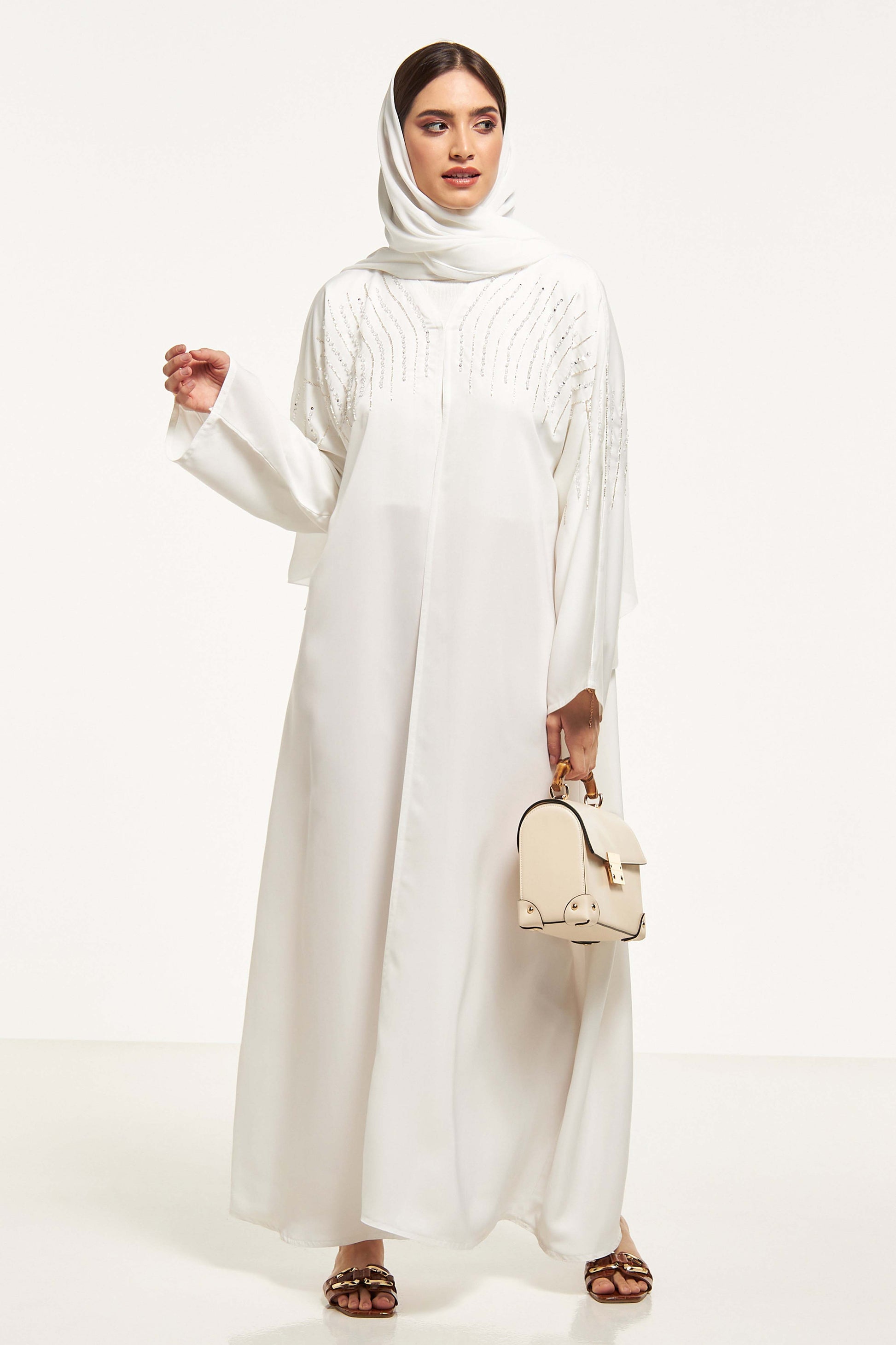 MOiSTREET Embellished Abaya with Sheila (8044673073379)