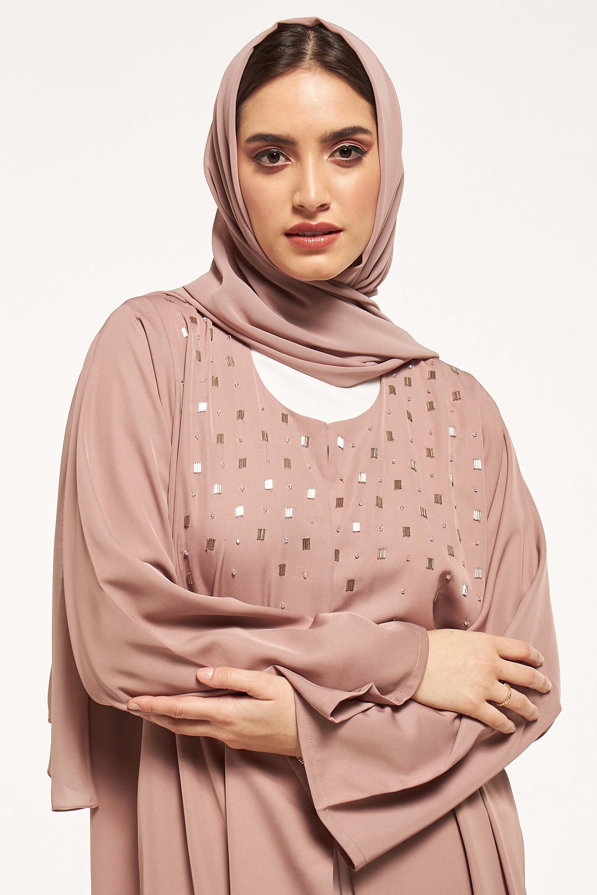 MOiSTREET Embellished Abaya with Sheila (8044674973923)