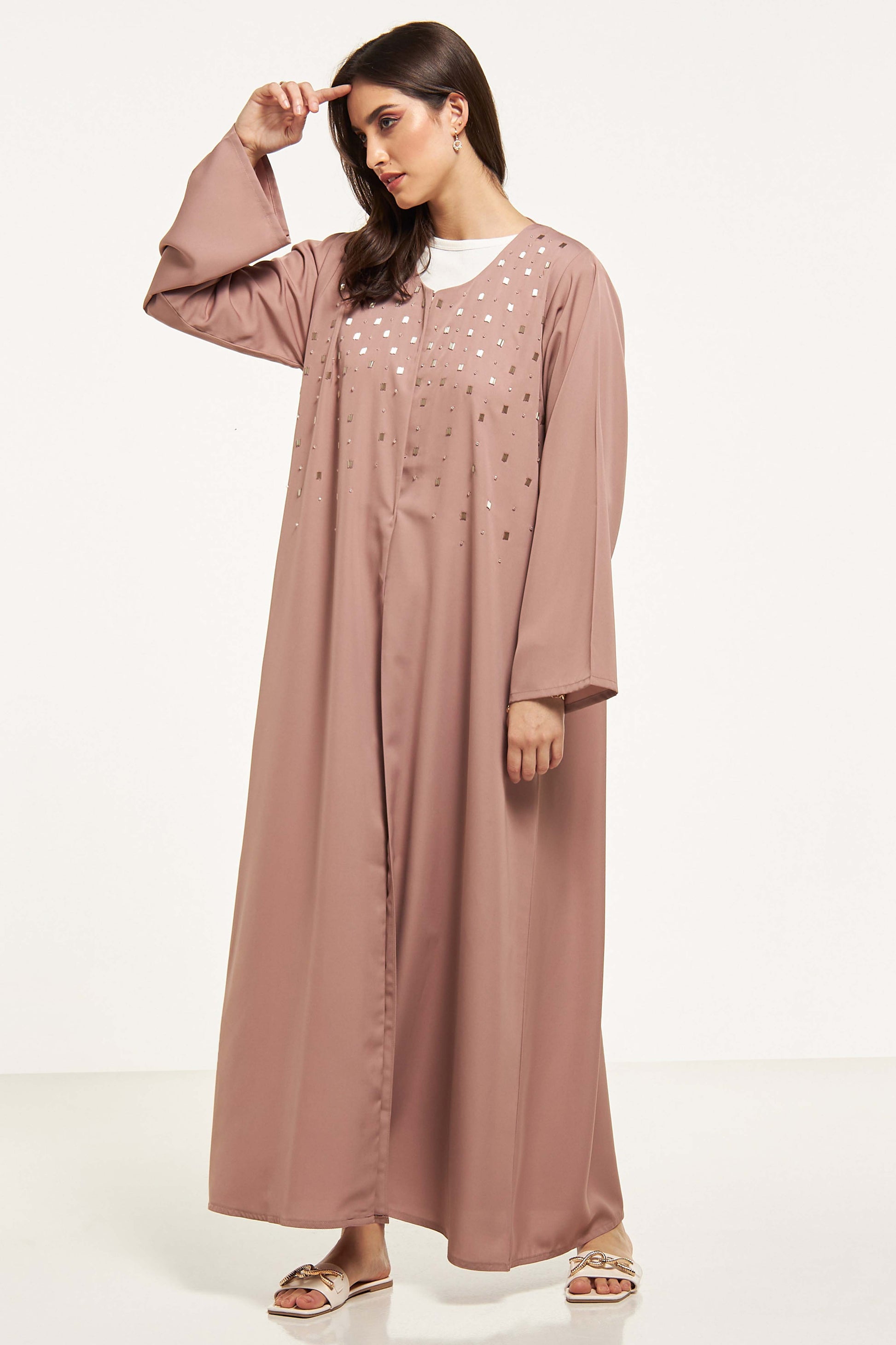 MOiSTREET Embellished Abaya with Sheila (8044674973923)