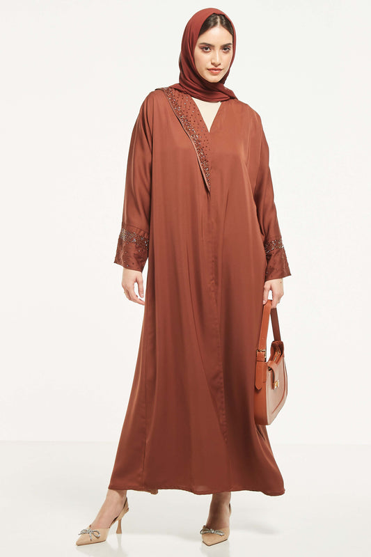 MOiSTREET Embellished Abaya with Sheila (8044675334371)