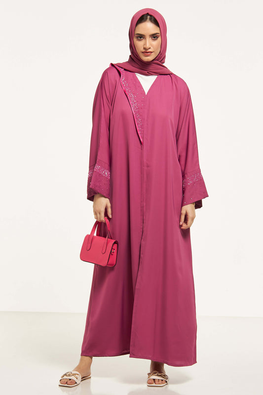 MOiSTREET Embellished Abaya with Sheila (8044676317411)