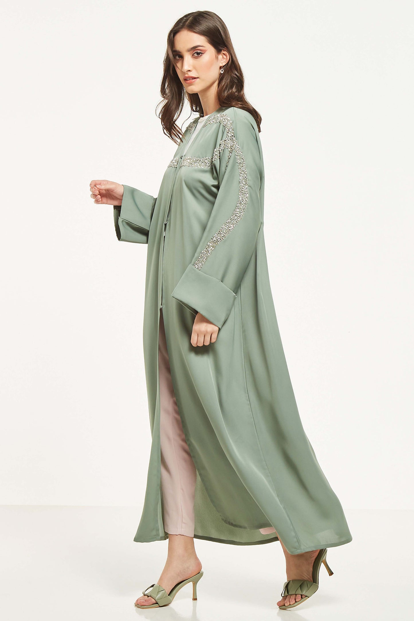 MOiSTREET Embellished Abaya with Sheila (8044680937699)