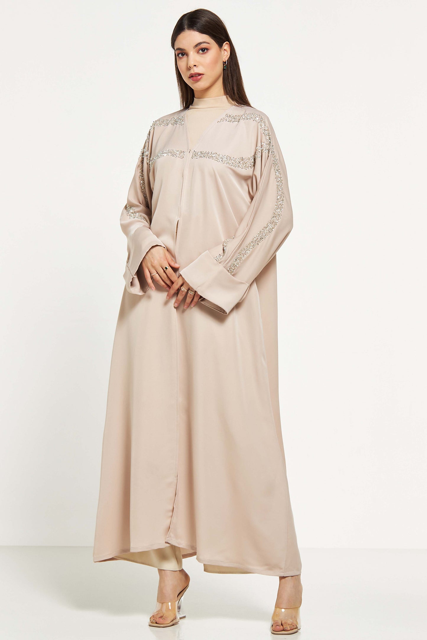 MOiSTREET Embellished Abaya with Sheila (8044683428067)