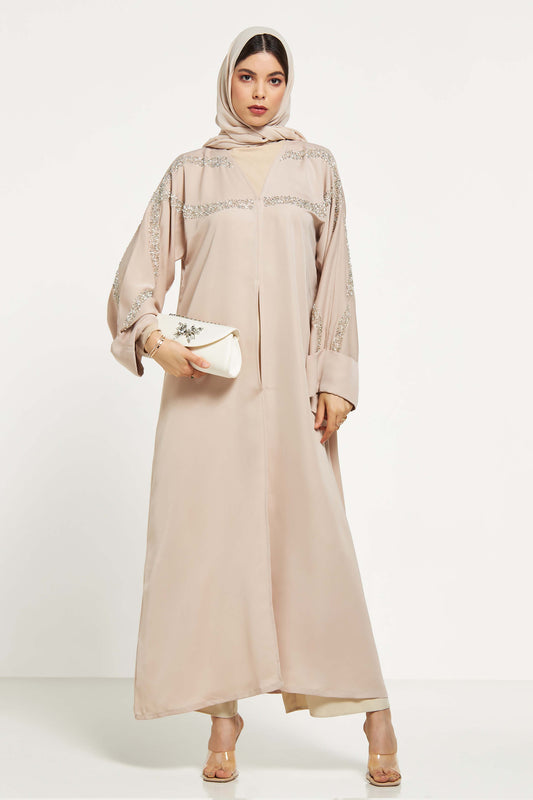 MOiSTREET Embellished Abaya with Sheila (8044683428067)