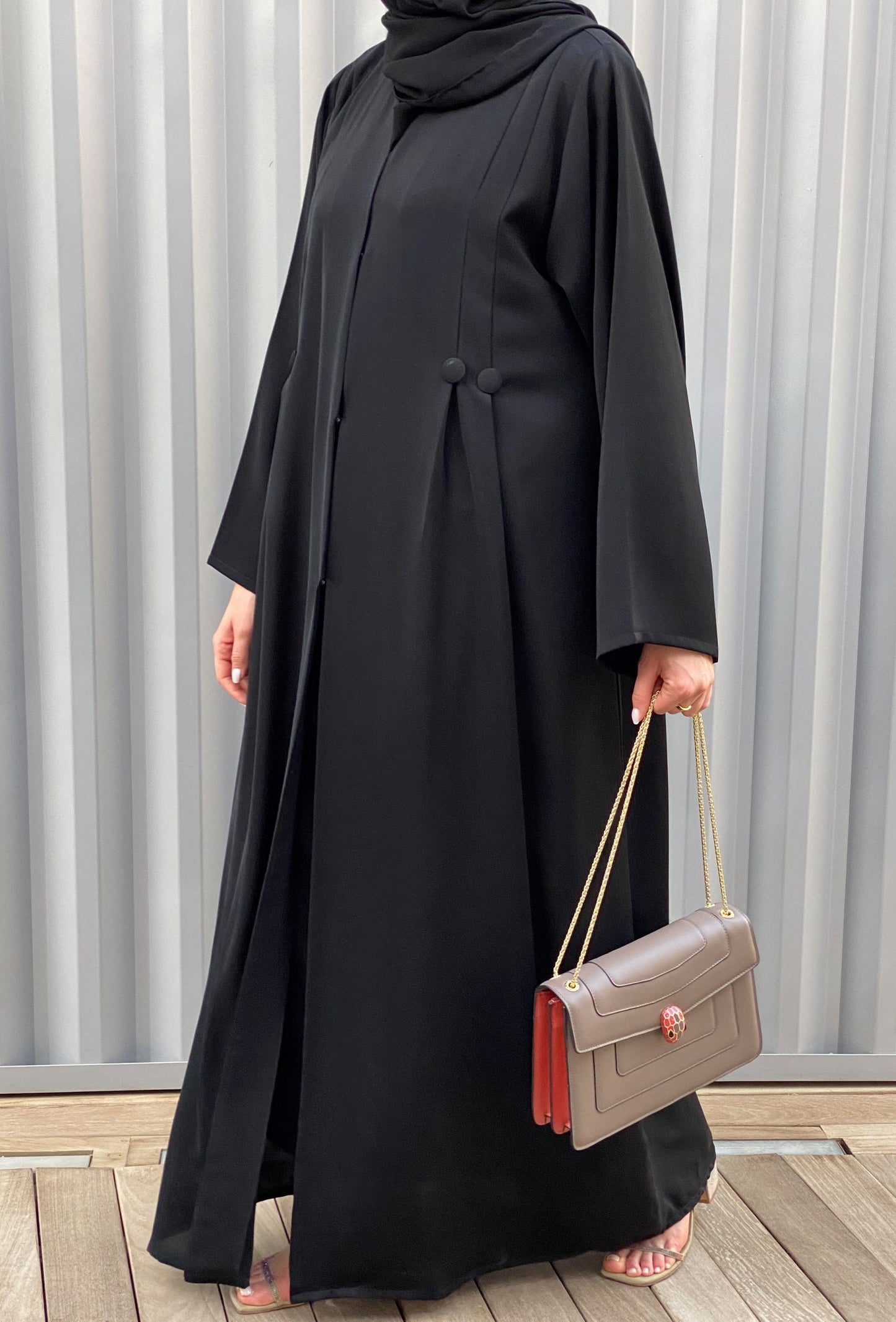 MOiSTREET Black Nada Abaya Set Comes with Under Dress & Sheila (6701419921592)