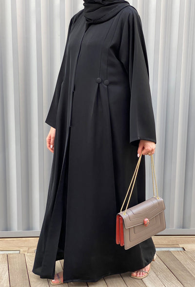 MOiSTREET Black Nada Abaya Set Comes with Under Dress & Sheila (6701419921592)