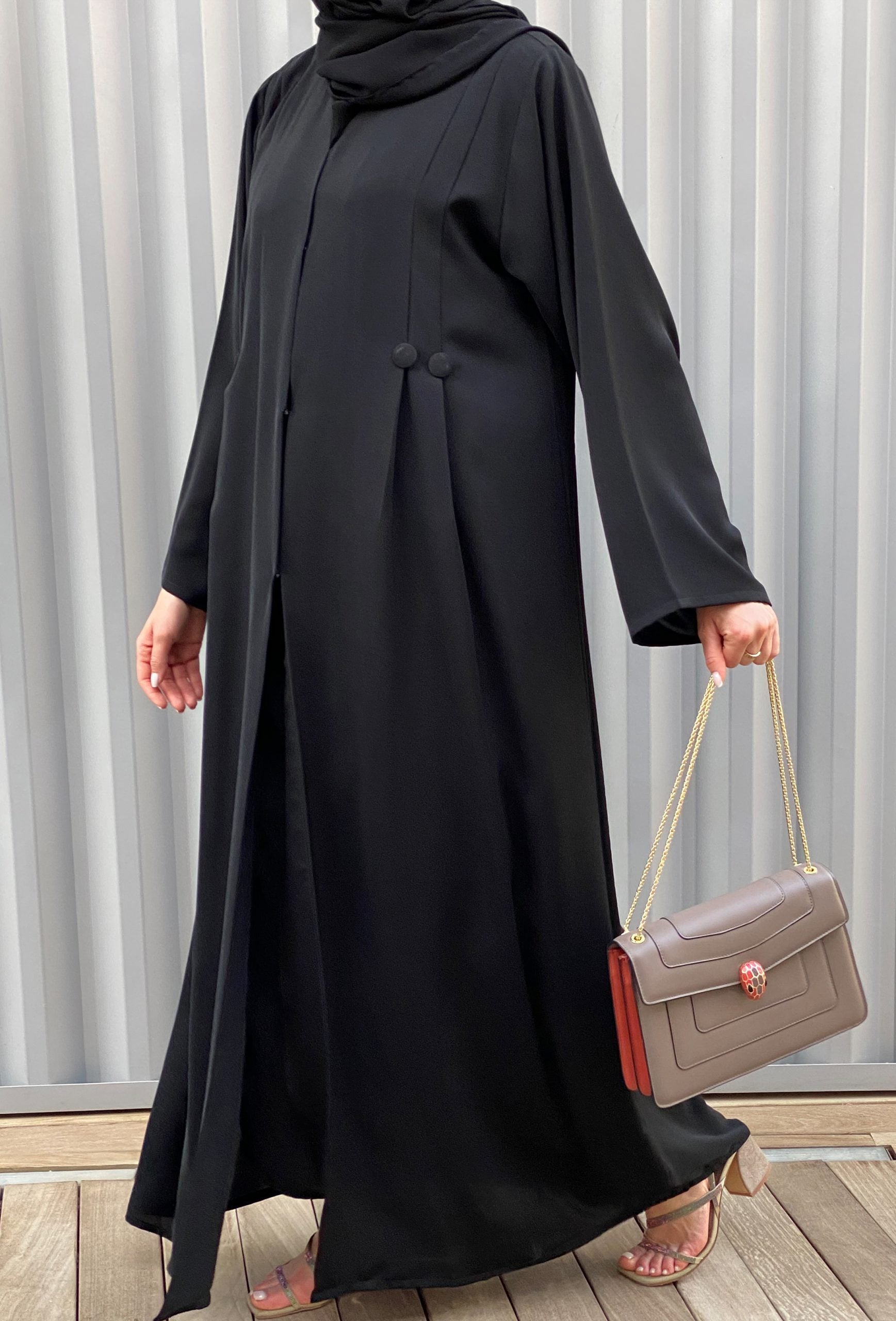 MOiSTREET Black Nada Abaya Set Comes with Under Dress & Sheila (6701419921592)