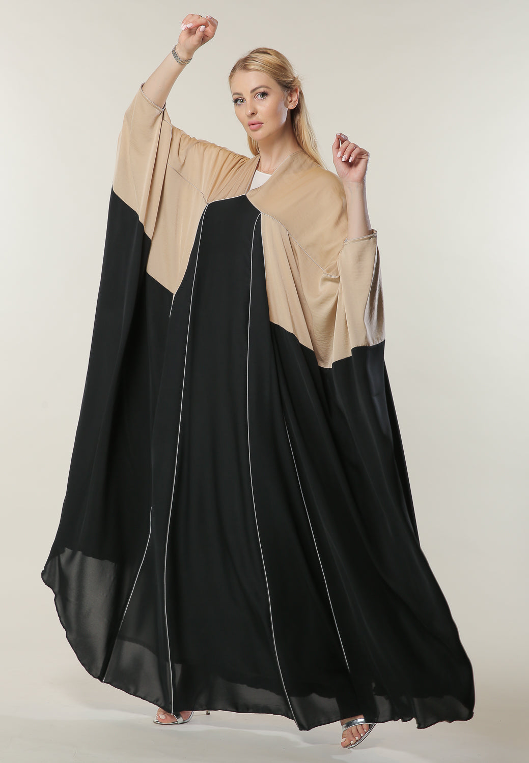 Shop Colorblock Farasha Abaya (6701412974776)