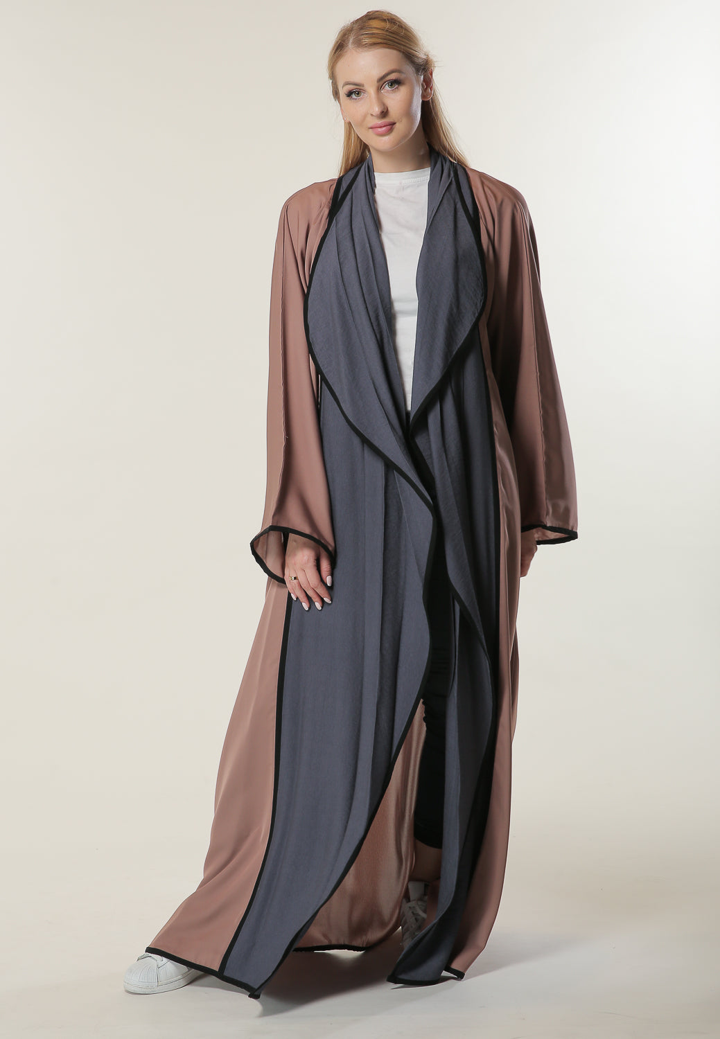 Casual Colorblock Abaya (6701415465144)