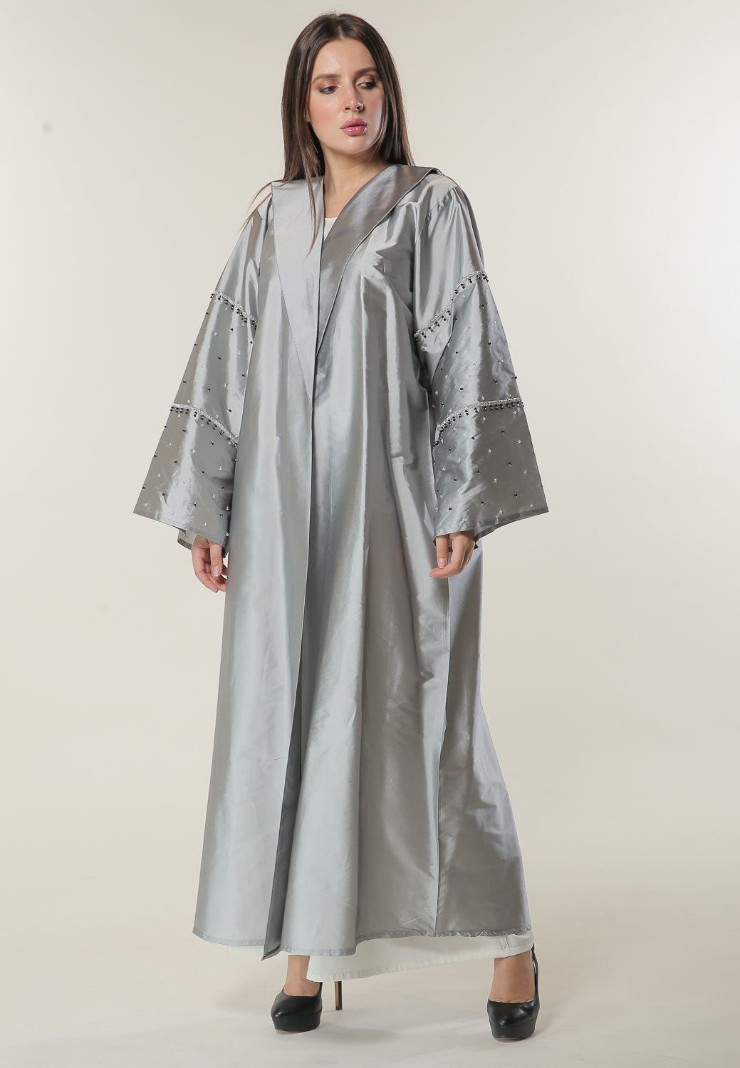 Shop Silver Formal Abaya (6701409861816)