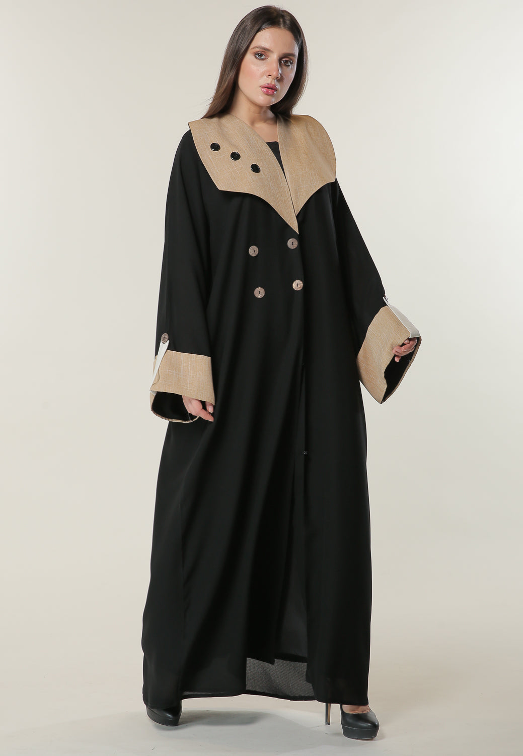 MOiSTREET Casual Black Abaya (6701410058424)