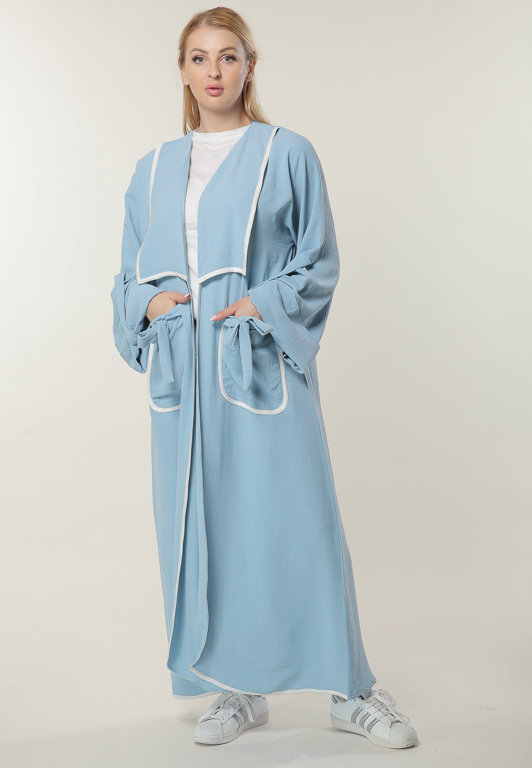 Shop Blue Casual Abaya (6701410156728)