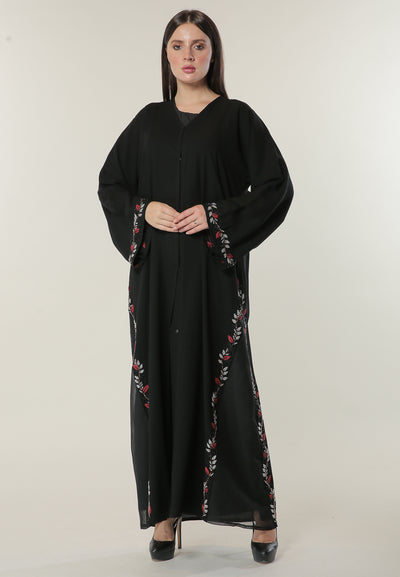 Shop Black Abaya with Beautifully hand embellished (6701410320568)