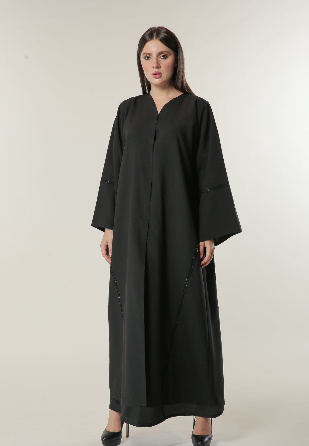 Shop Black Formal Abaya with Handwork (6701411795128)