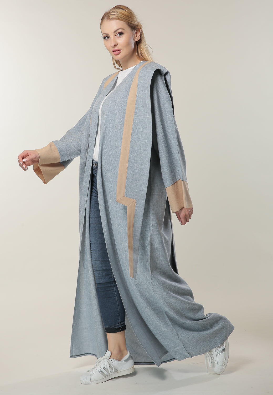 MOiSTREET Blue Casual Abaya (6701410025656)