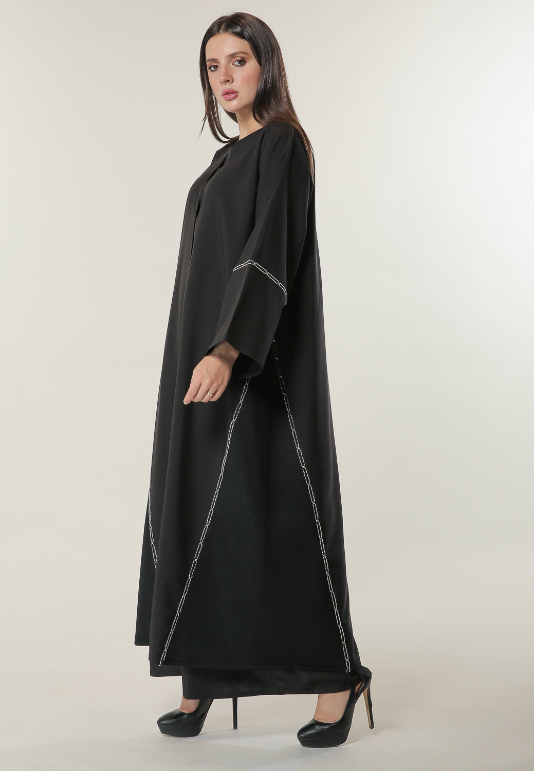 MOiSTREET Black Handwork Abaya (6701411565752)