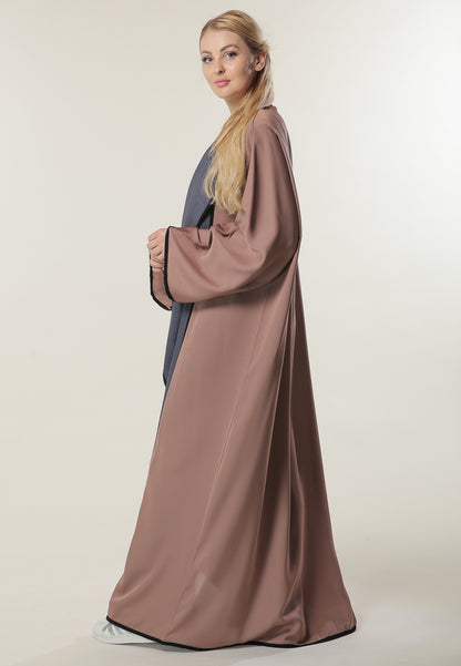MOiSTREET Casual Colorblock  Abaya (6701415465144)